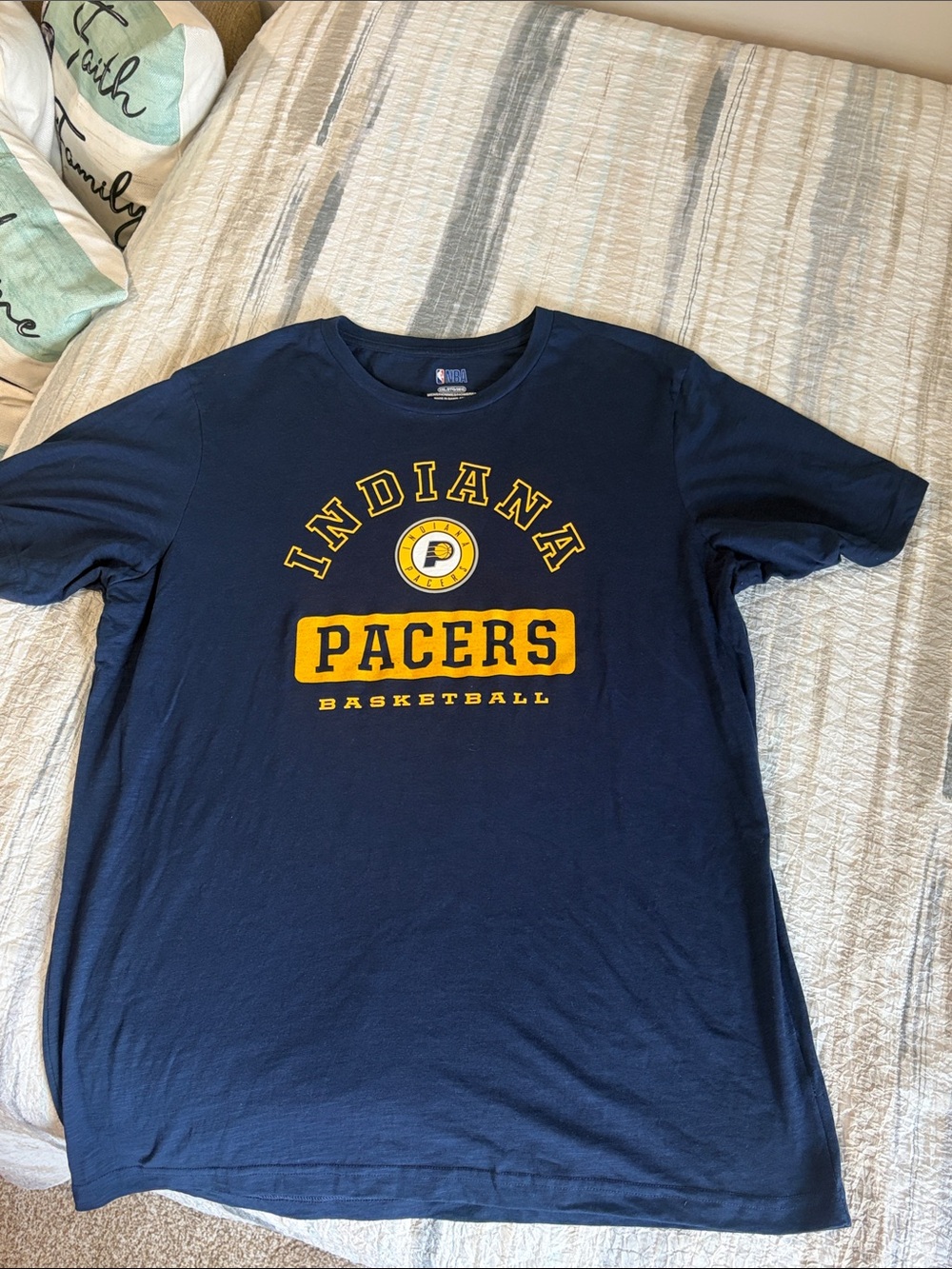 NBA Indiana Pacers Navy and Gold Short Sleeve Tee